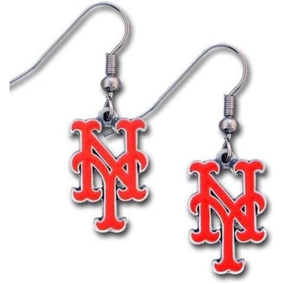 New MLB New York Mets Dangler Earrings - Picture 2 of 2